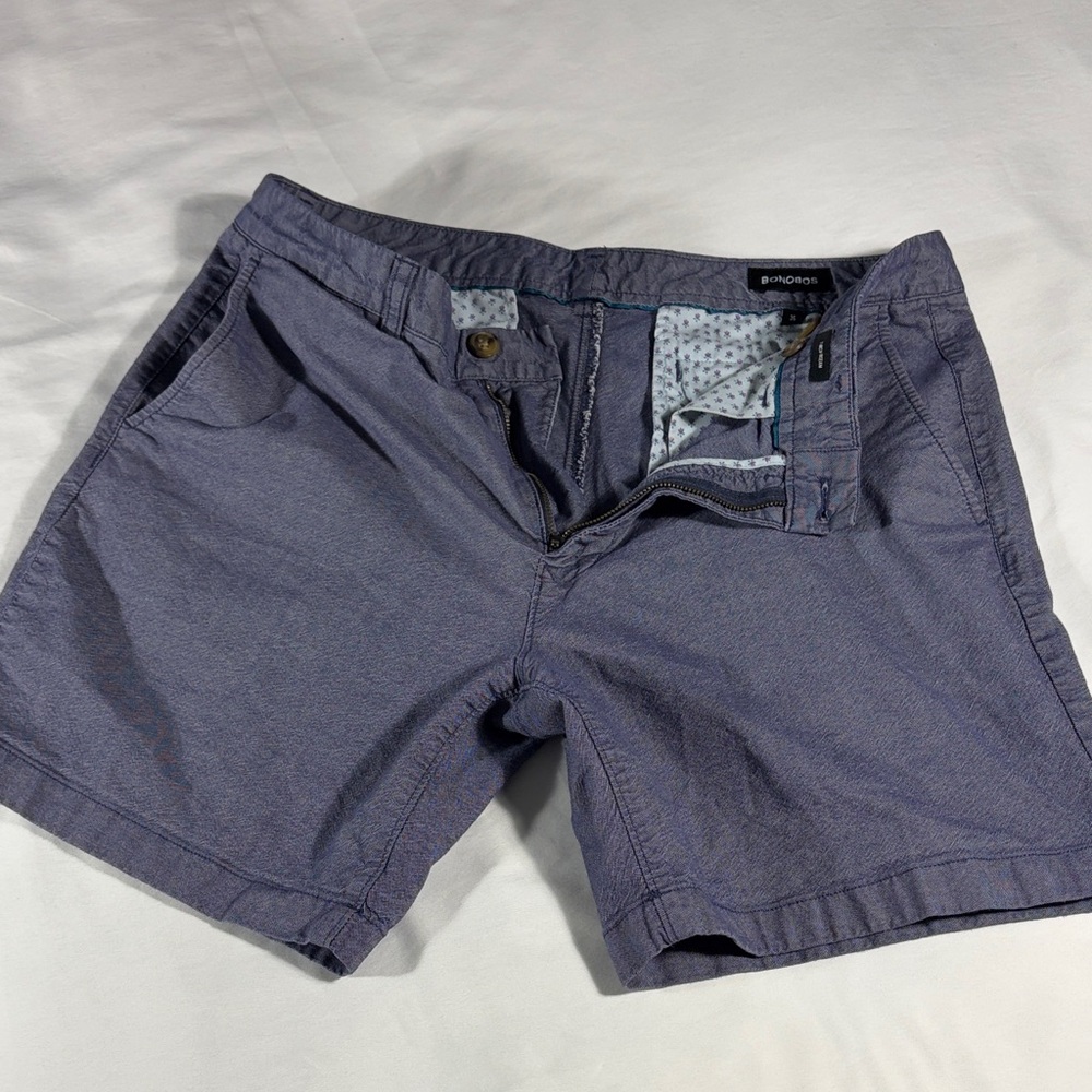 Bonobos Mens Chambray Blue Basic Flat Front 7" In… - image 8